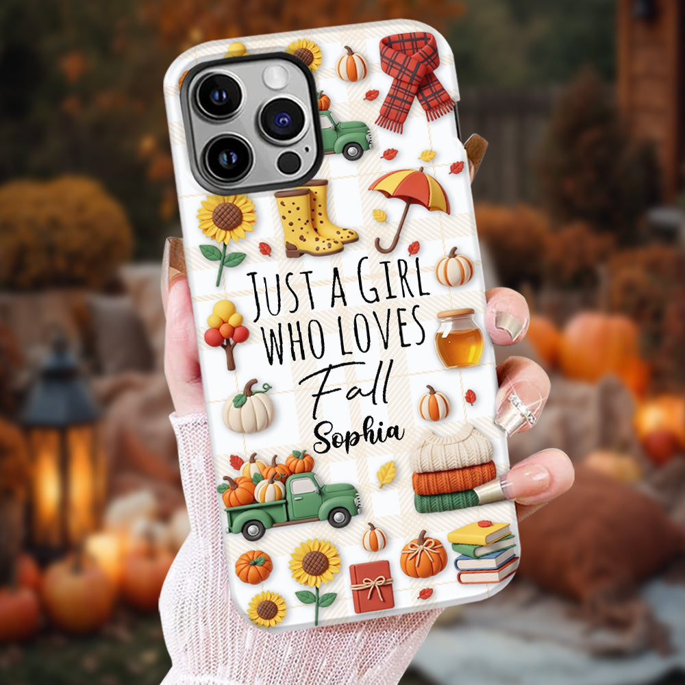 Juste une fille qui aime l'automne - Coque de téléphone personnalisée avec imprimé automnal