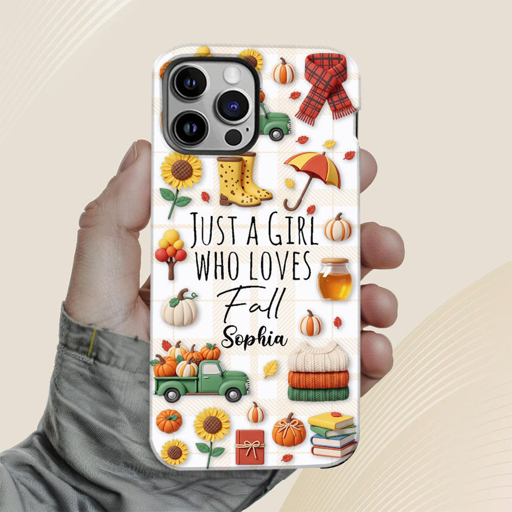 Juste une fille qui aime l'automne - Coque de téléphone personnalisée avec imprimé automnal