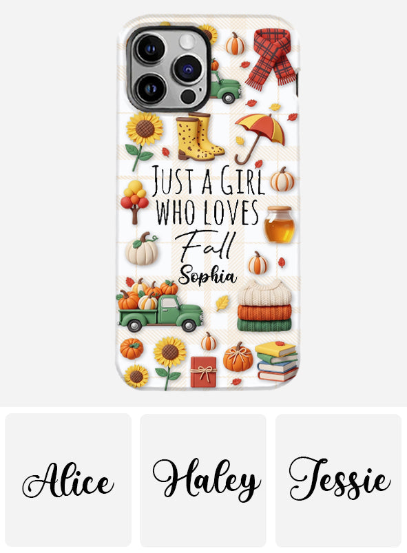 Juste une fille qui aime l'automne - Coque de téléphone personnalisée avec imprimé automnal