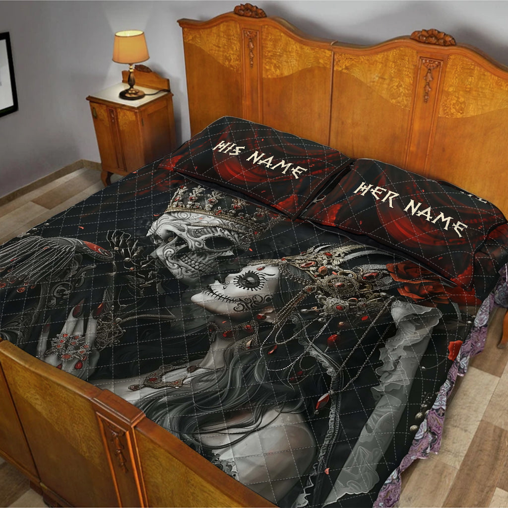 Nous nous sommes aimés d'un amour qui était plus que de l'amour - Ensemble de courtepointe personnalisé pour couple