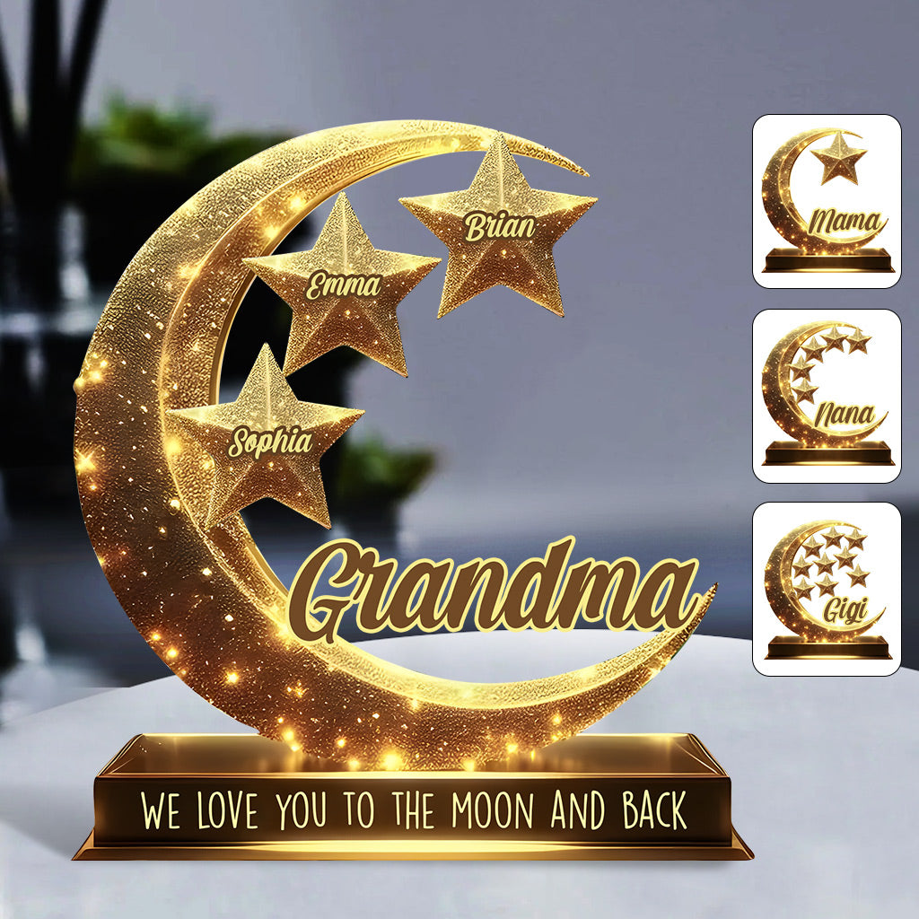 Les petites étoiles de maman de grand-mère - Plaque acrylique personnalisée en forme de grand-mère