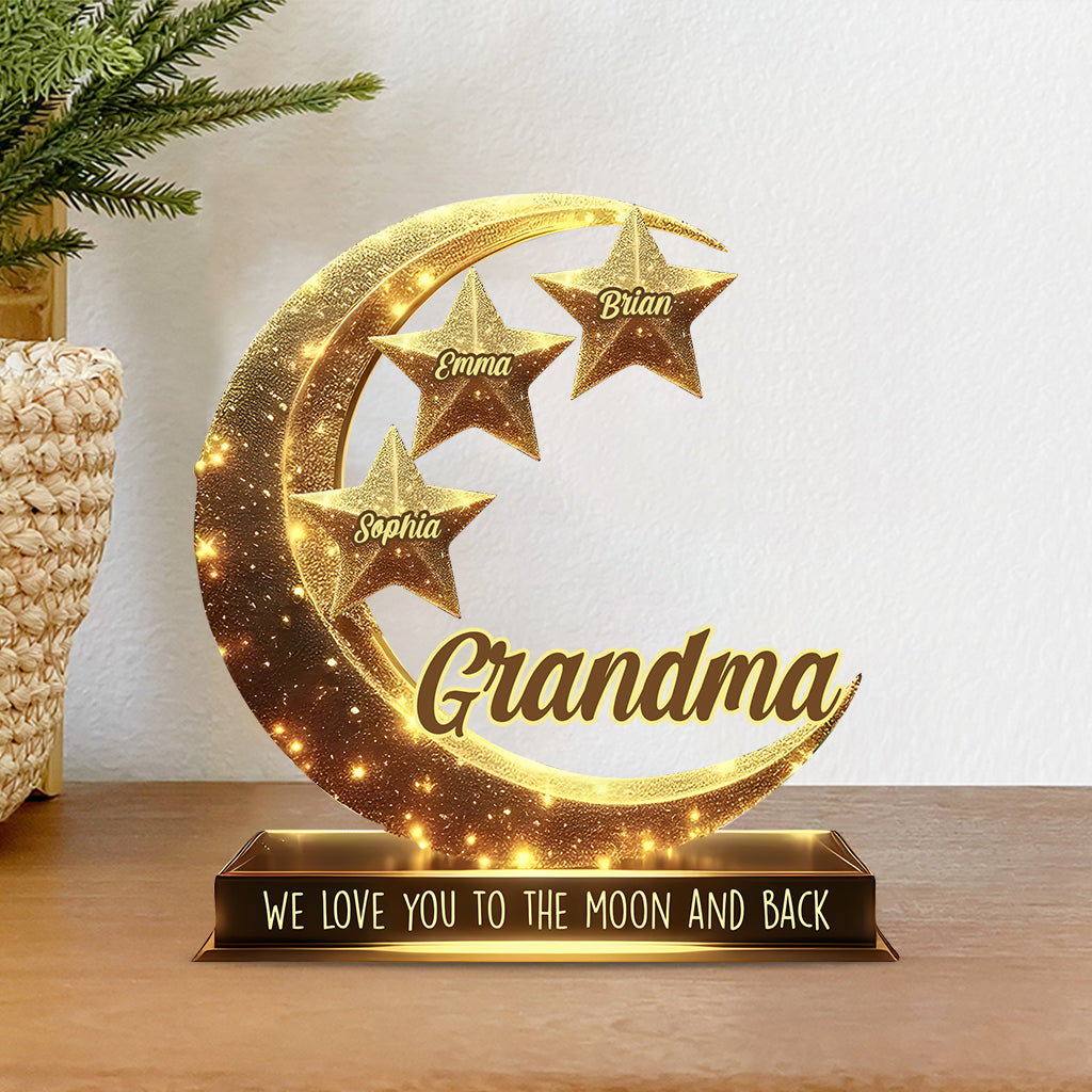 Les petites étoiles de maman de grand-mère - Plaque acrylique personnalisée en forme de grand-mère