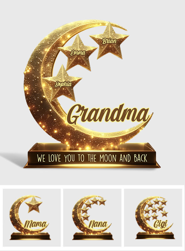 Les petites étoiles de maman de grand-mère - Plaque acrylique personnalisée en forme de grand-mère