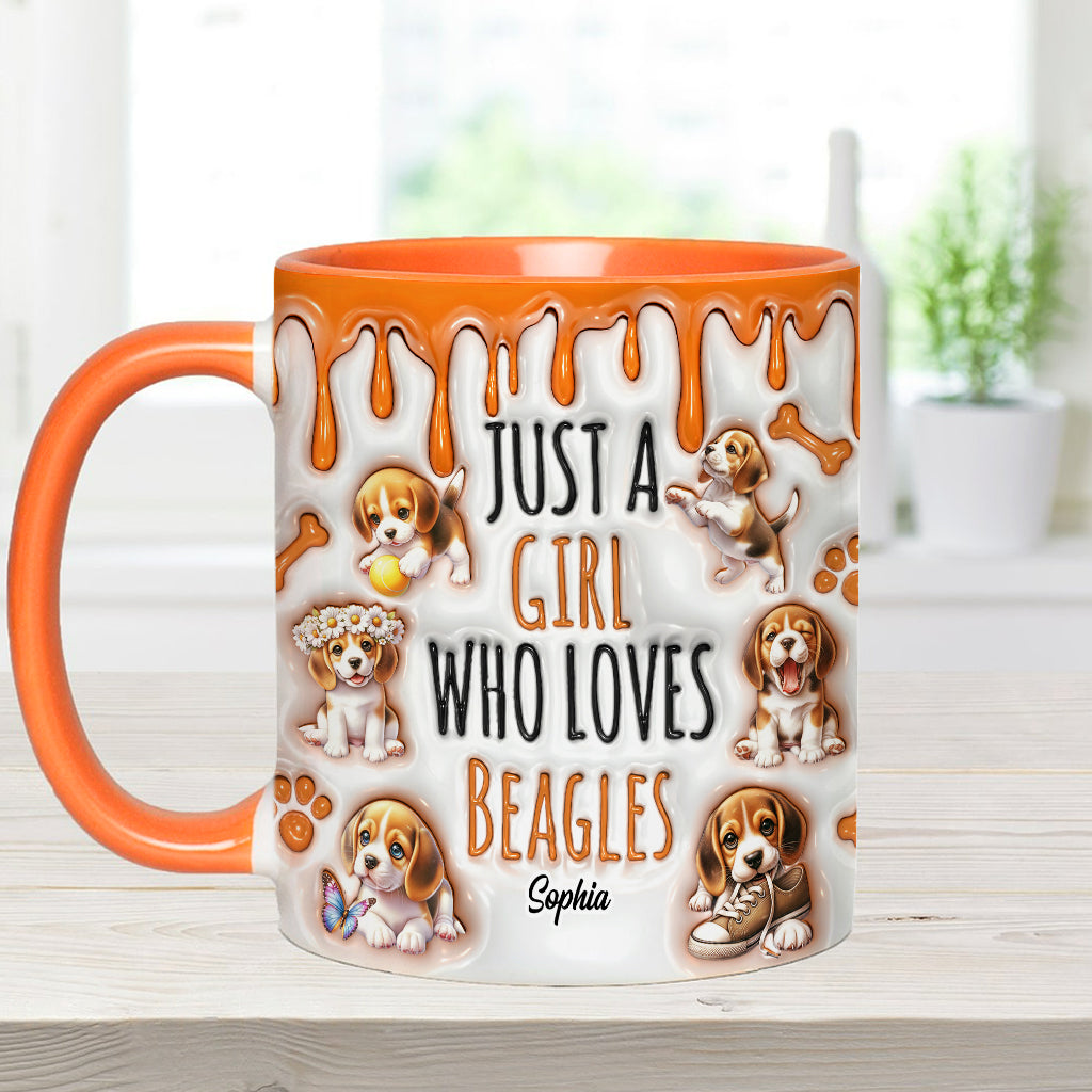 Mug personnalisé « Juste une fille qui adore les beagles »