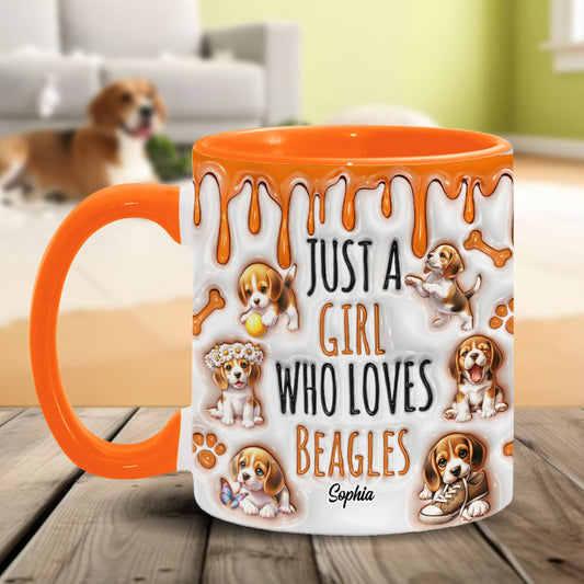 Just A Girl Who Loves Beagles - Personalized Dog Accent Mug