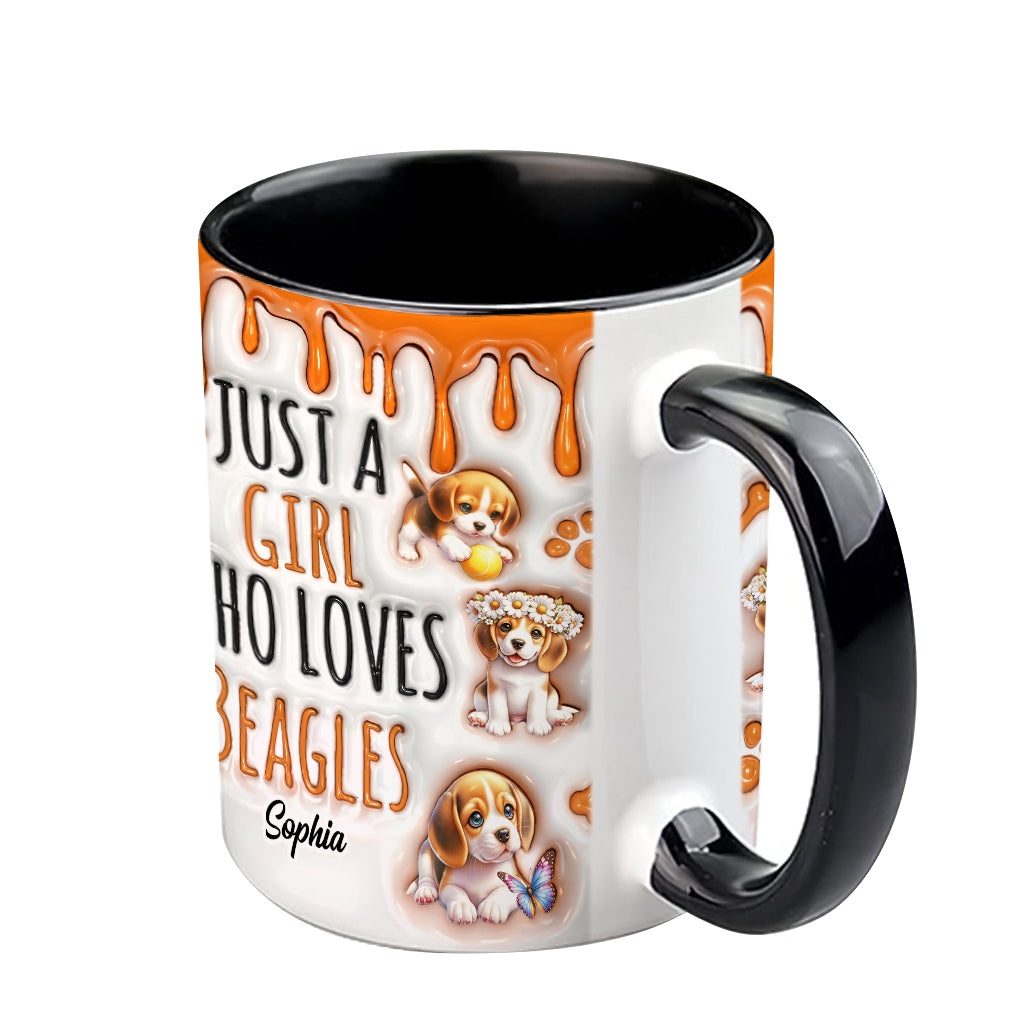 Mug personnalisé « Juste une fille qui adore les beagles »