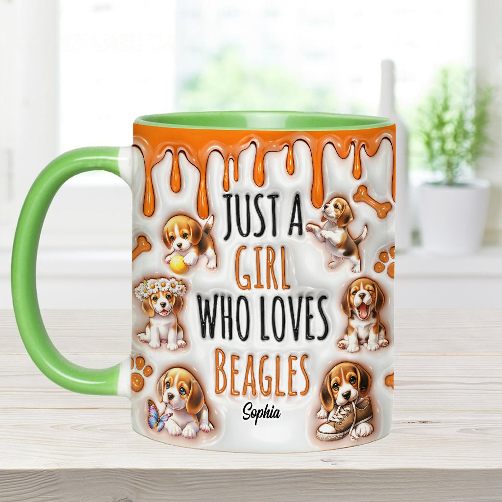 Mug personnalisé « Juste une fille qui adore les beagles »