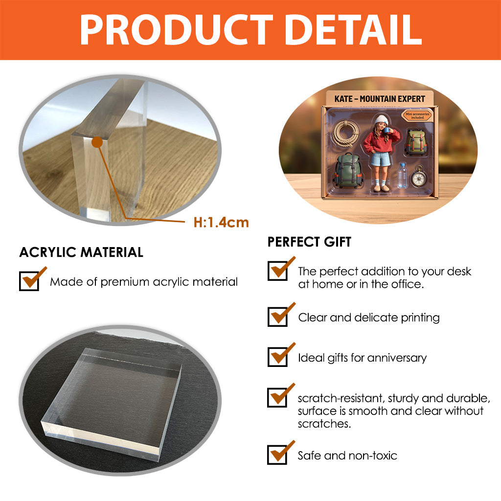 Hiking Lovers - Personalized Hiking Custom Shaped Acrylic Plaque