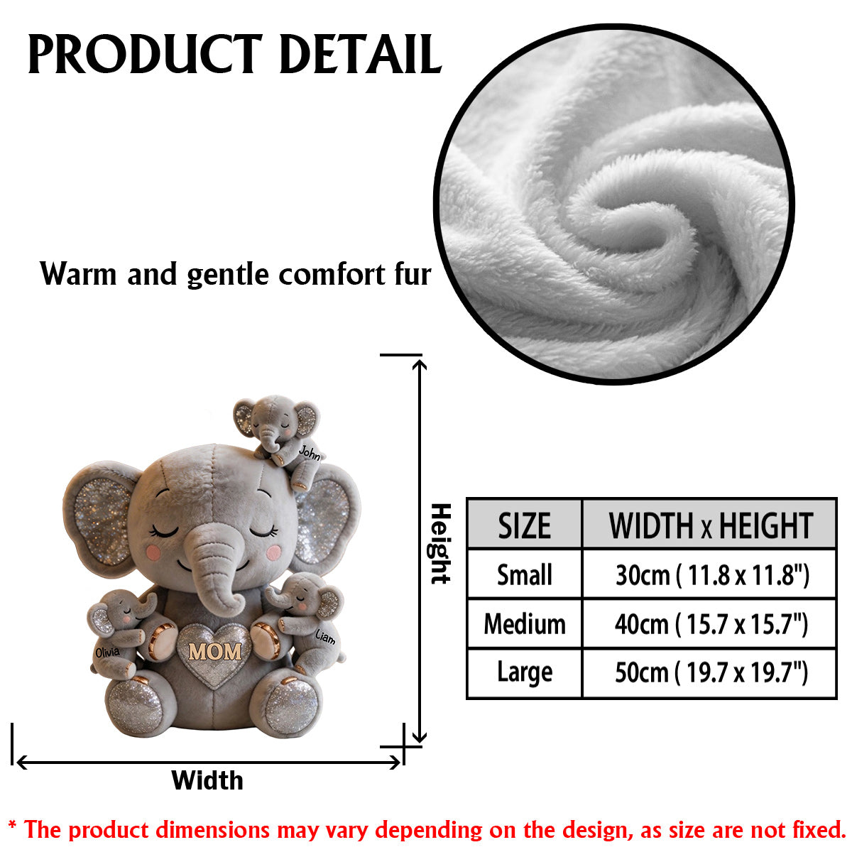 Cute Elephant Mom - Personalized Mother Premium Faux Fur Pillow