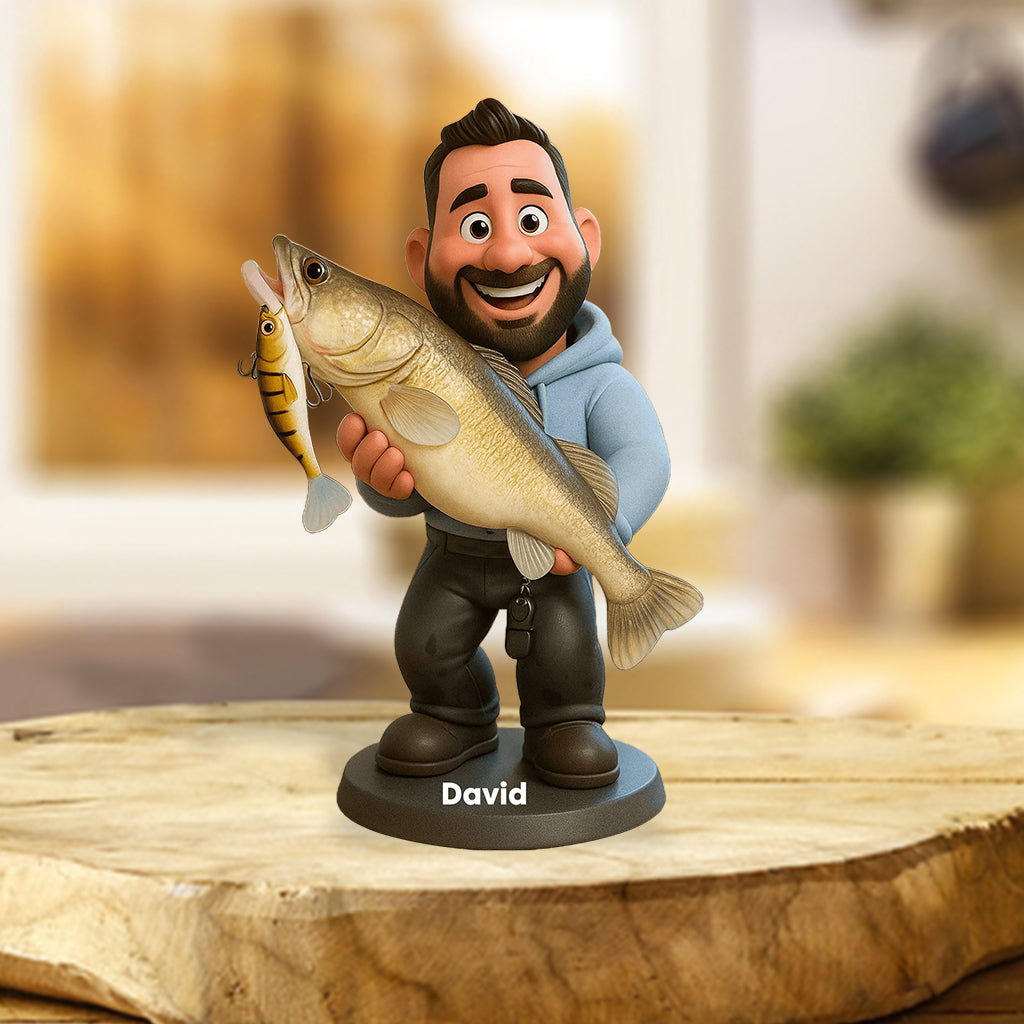 Love Fishing - Personalized Fishing Custom Shaped Acrylic Plaque