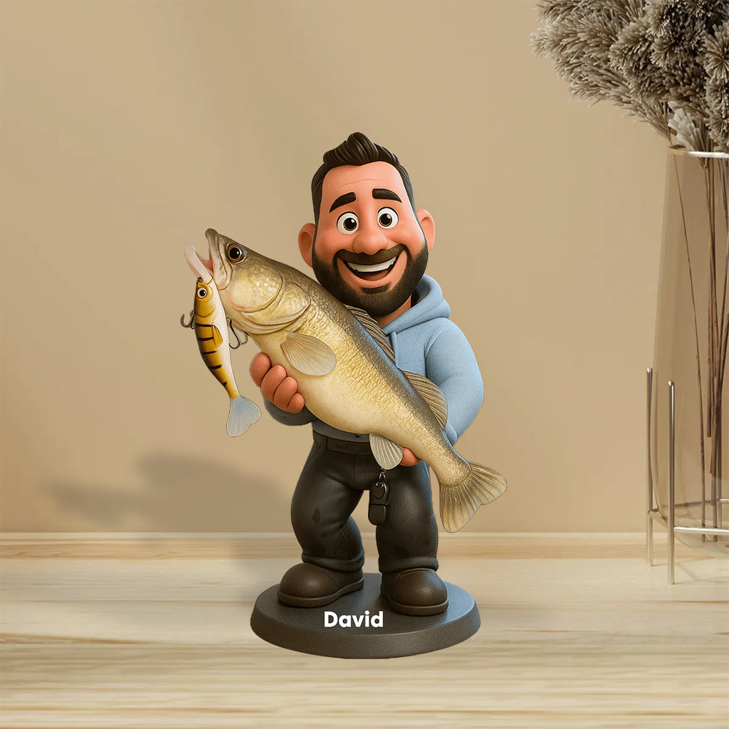 Love Fishing - Personalized Fishing Custom Shaped Acrylic Plaque