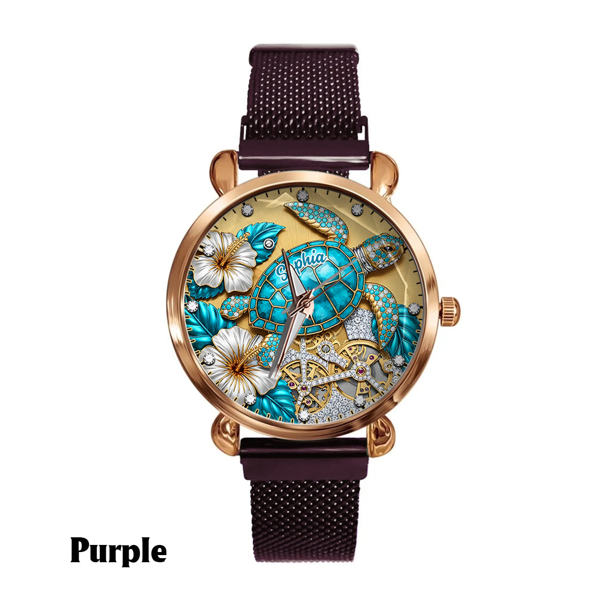 Beautiful Turtle - Personalized Turtle Women Hand Watch