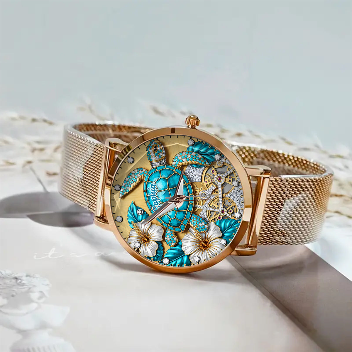 Beautiful Turtle - Personalized Turtle Women Hand Watch