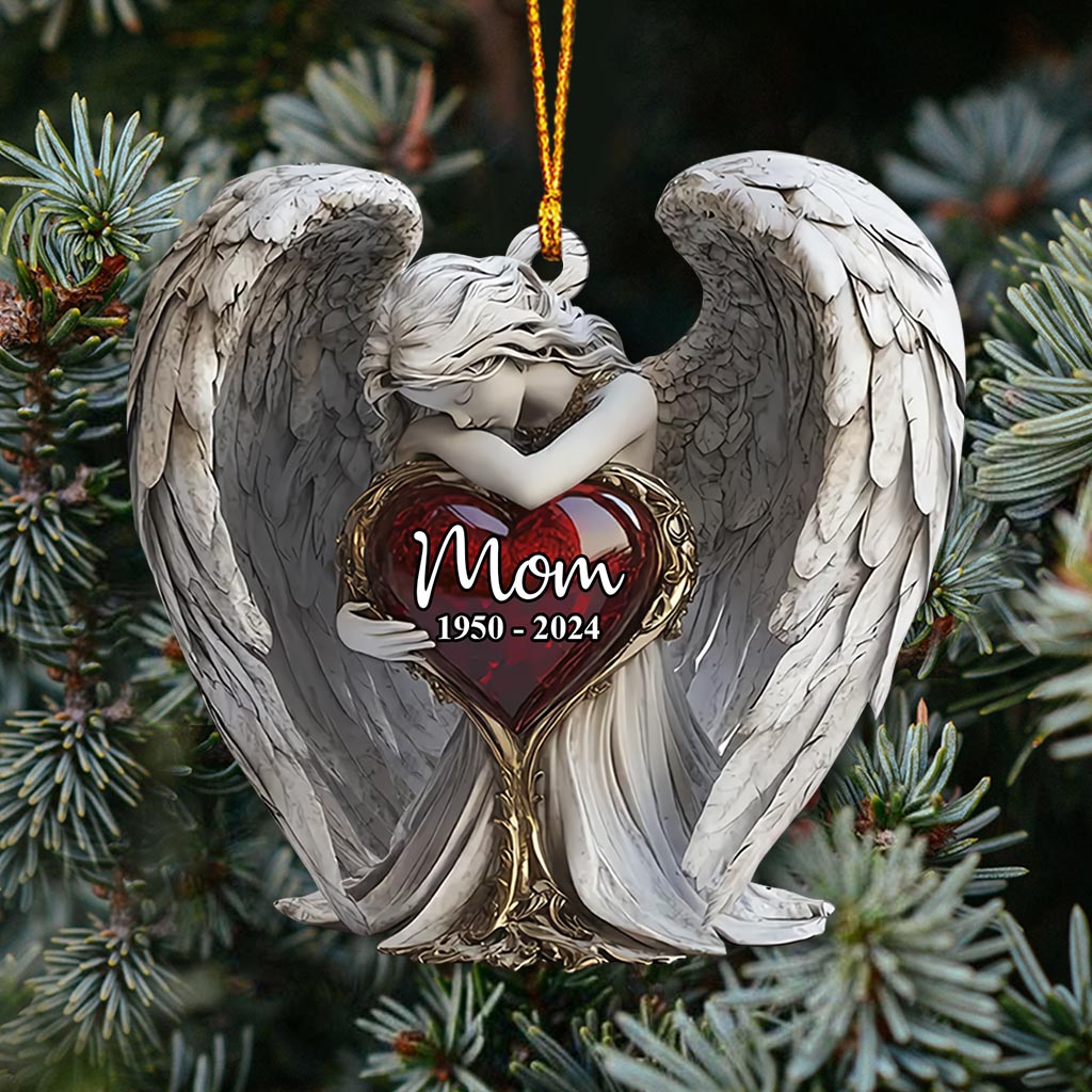 On Angels Wings - Personalized Memorial Ornament
