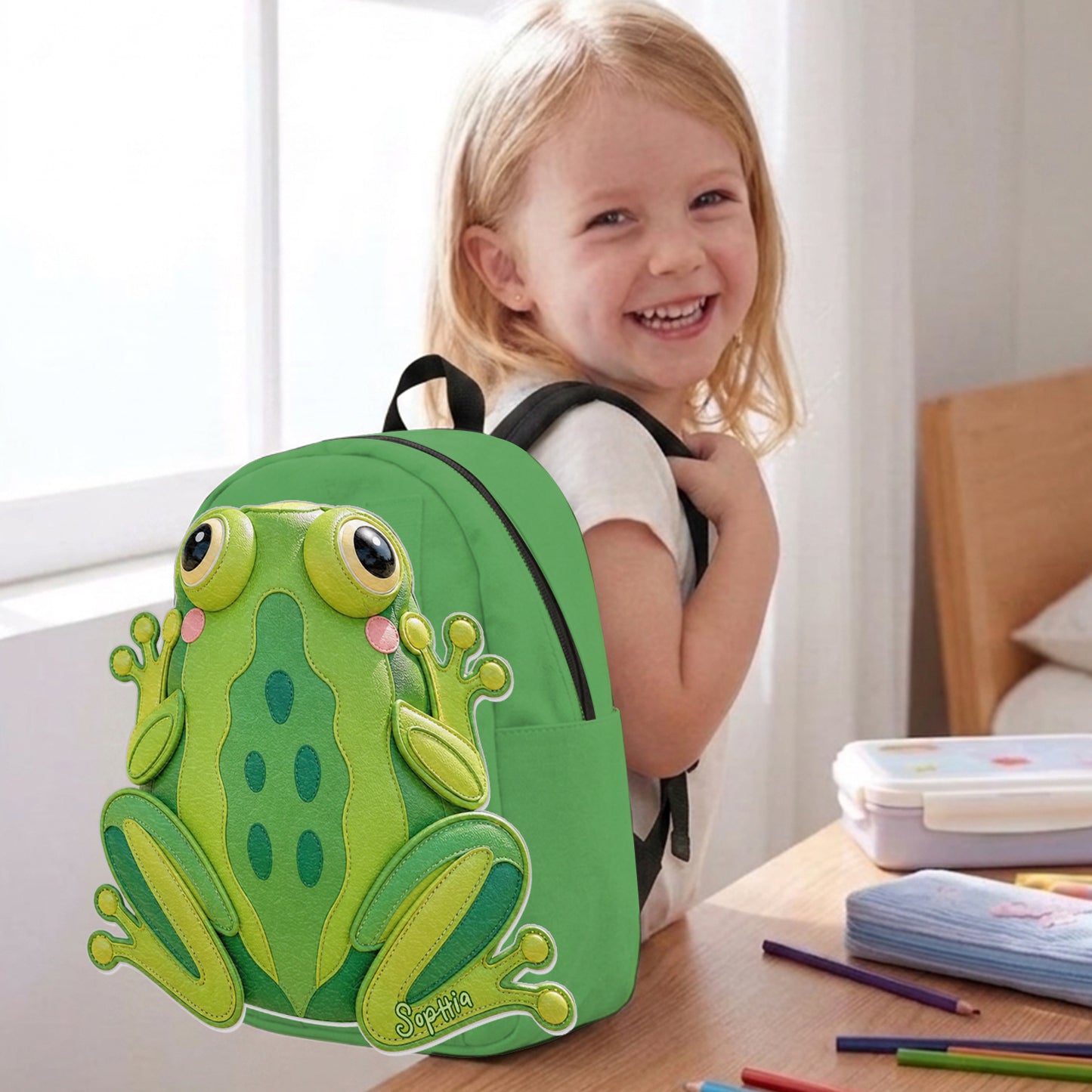 Pour les Amateurs de Grenouilles - Sac à Dos Personnalisé avec Patch en Cuir