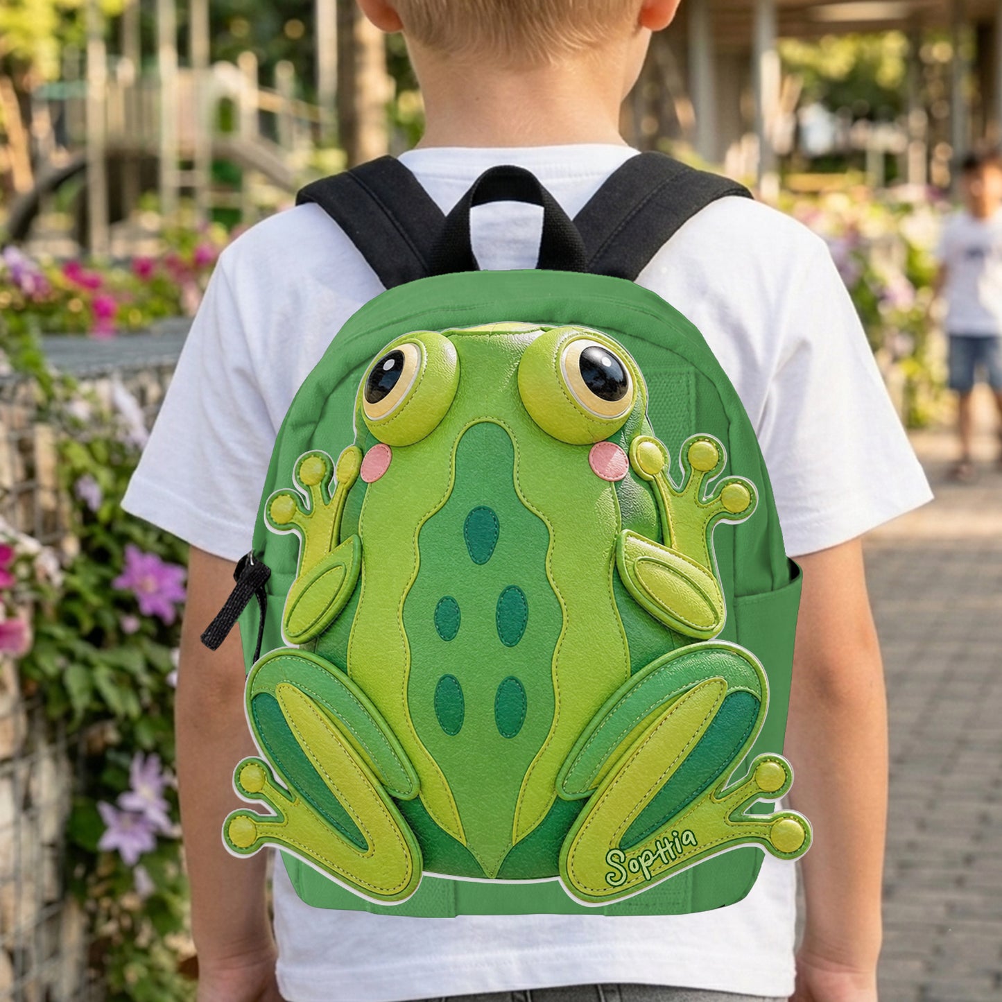 Pour les Amateurs de Grenouilles - Sac à Dos Personnalisé avec Patch en Cuir