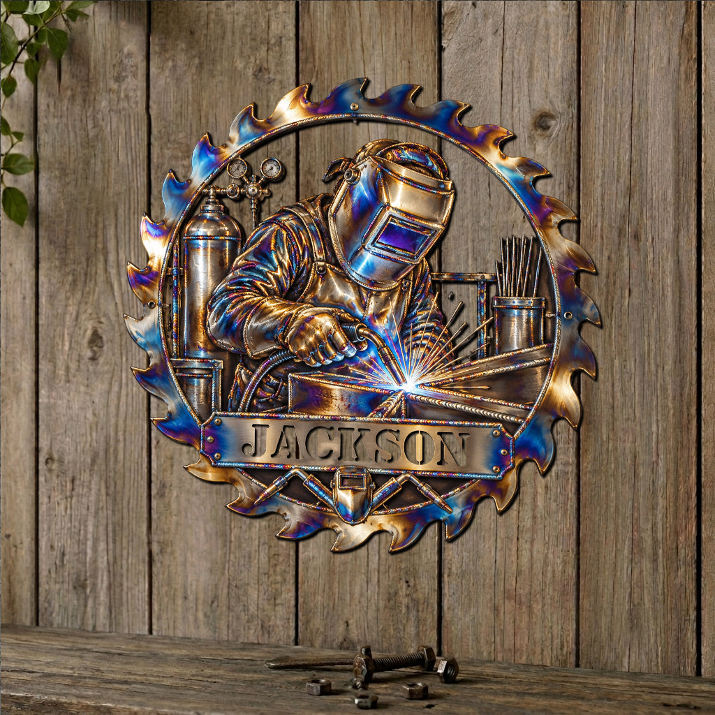 Welder Room Decor - Personalized Welder Cut Metal Sign