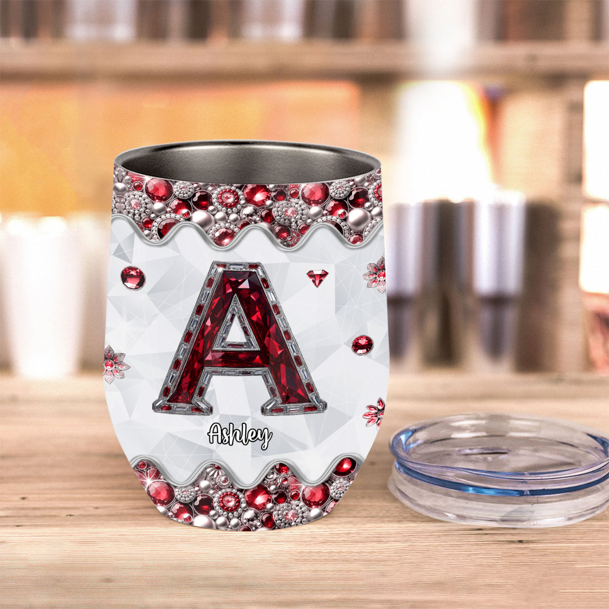 Initiales personnalisées pour les amateurs de vin - Gobelet à vin personnalisé