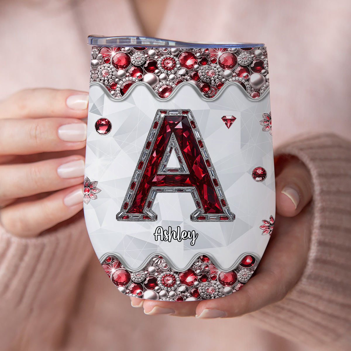 Initiales personnalisées pour les amateurs de vin - Gobelet à vin personnalisé