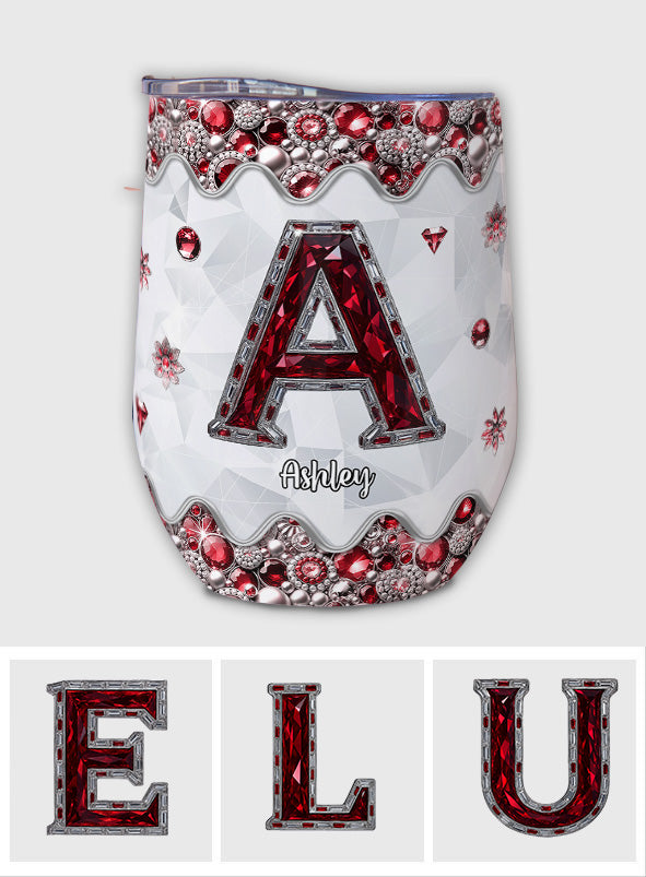 Initiales personnalisées pour les amateurs de vin - Gobelet à vin personnalisé