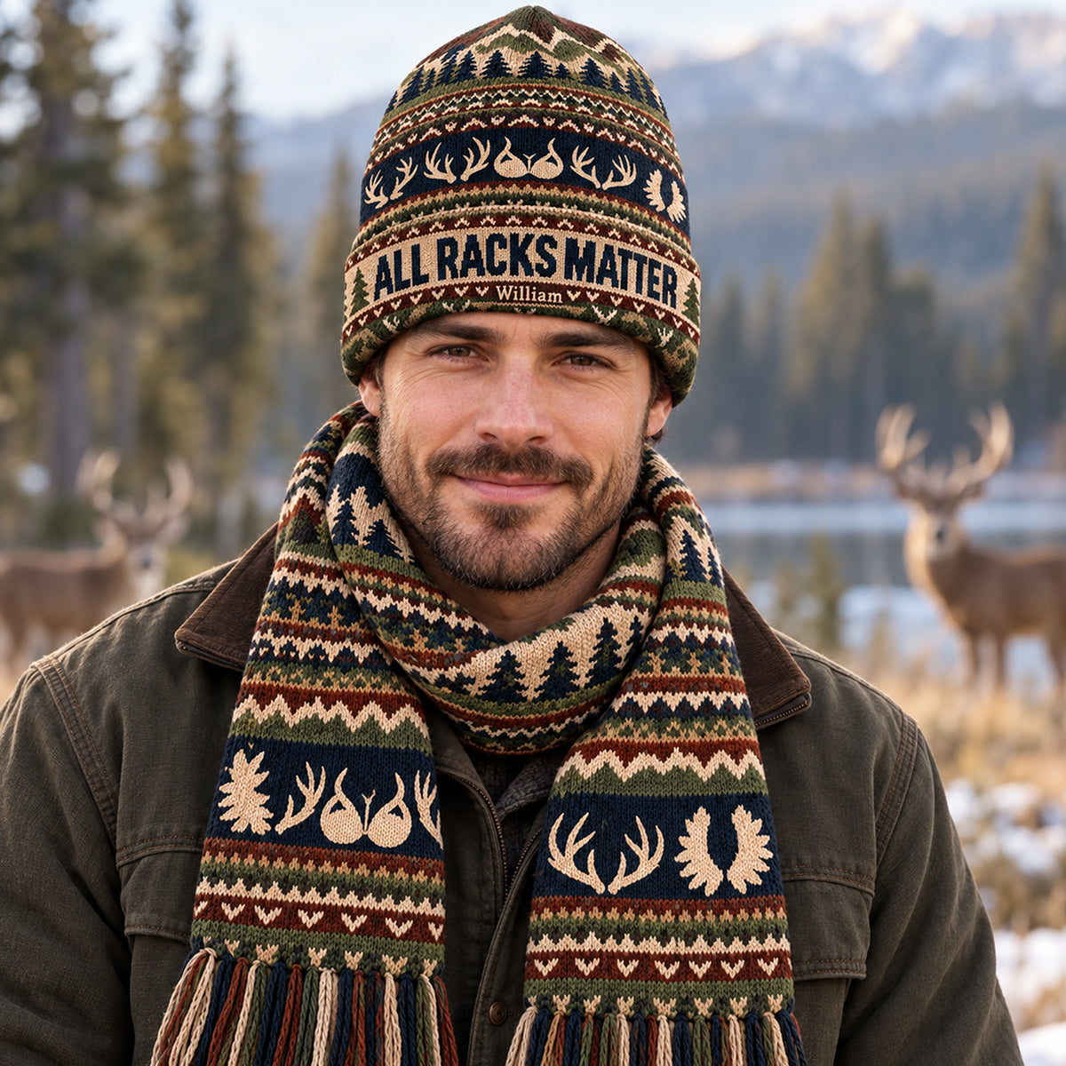 Chapeau et Écharpe Personnalisés - Ensemble de Chasse Amusant