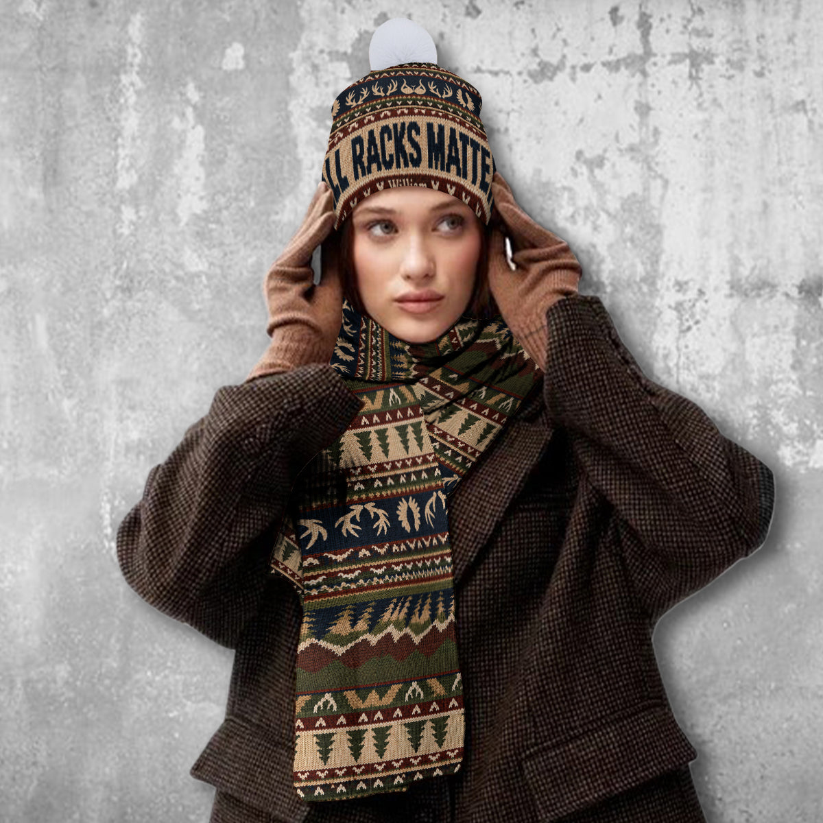 Chapeau et Écharpe Personnalisés - Ensemble de Chasse Amusant