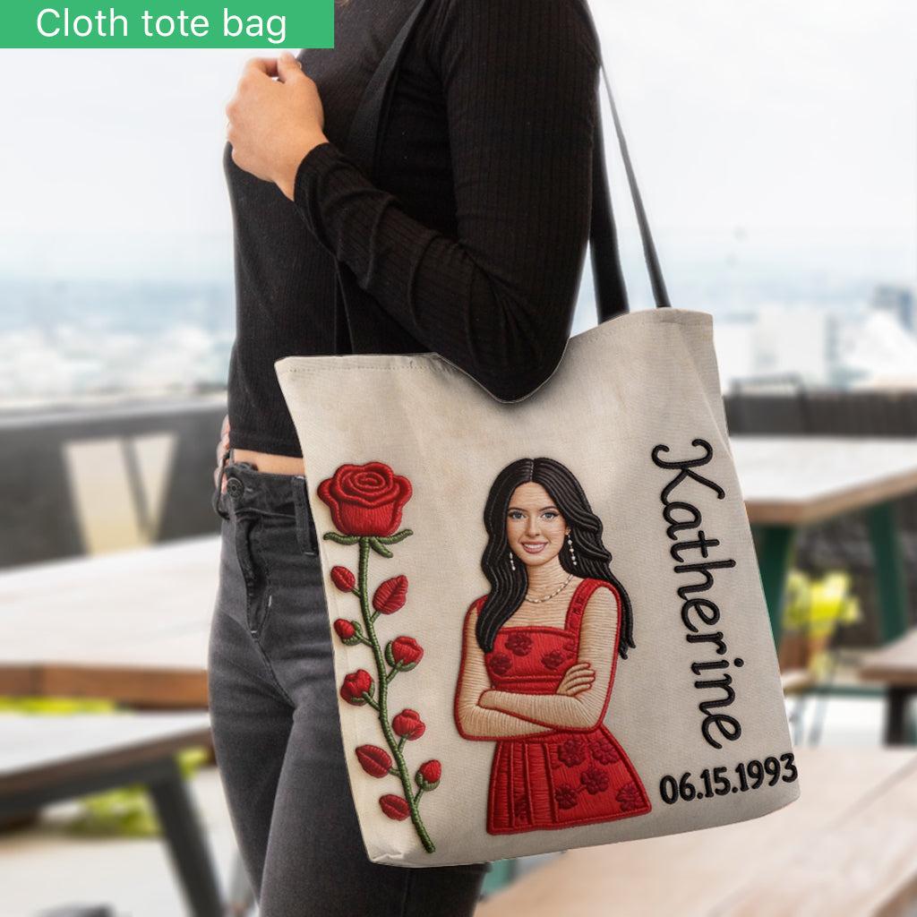 Custom Any Photo Birthmonth Flower - Personalized Self Love Tote Bag
