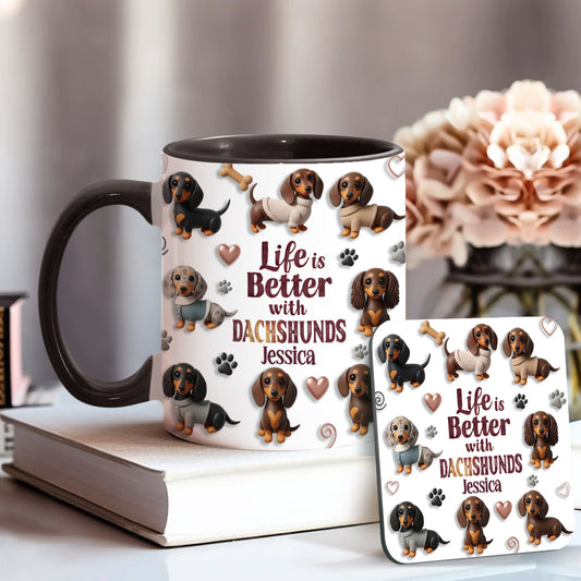 La vie est plus belle avec un chien - Mug personnalisé à motif chien