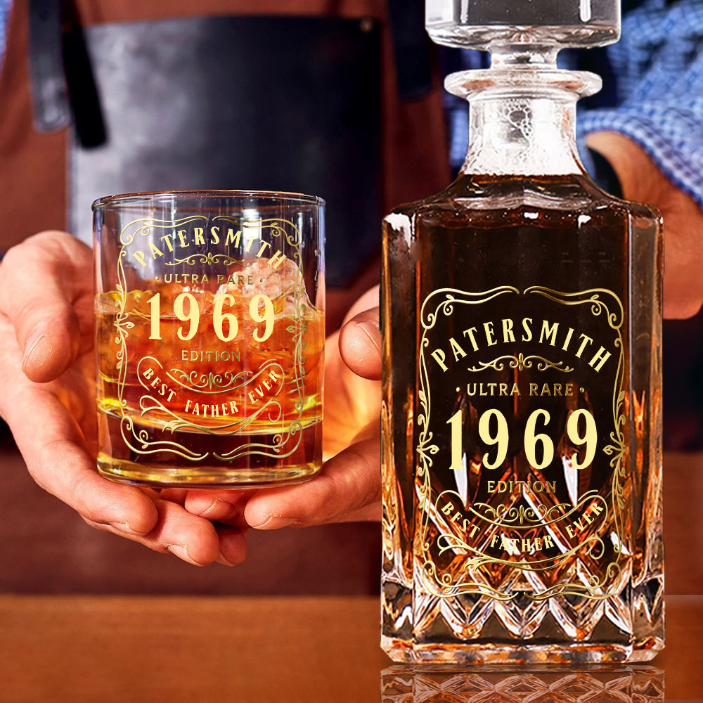 Cadeau idéal pour les amateurs de whisky, bourbon et cognac... Pour un papa ou un mari aimant... - Coffret carafe à whisky personnalisée