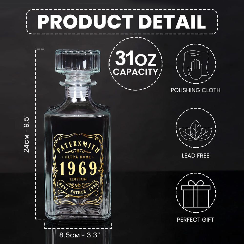 Cadeau idéal pour les amateurs de whisky, bourbon et cognac... Pour un papa ou un mari aimant... - Coffret carafe à whisky personnalisée