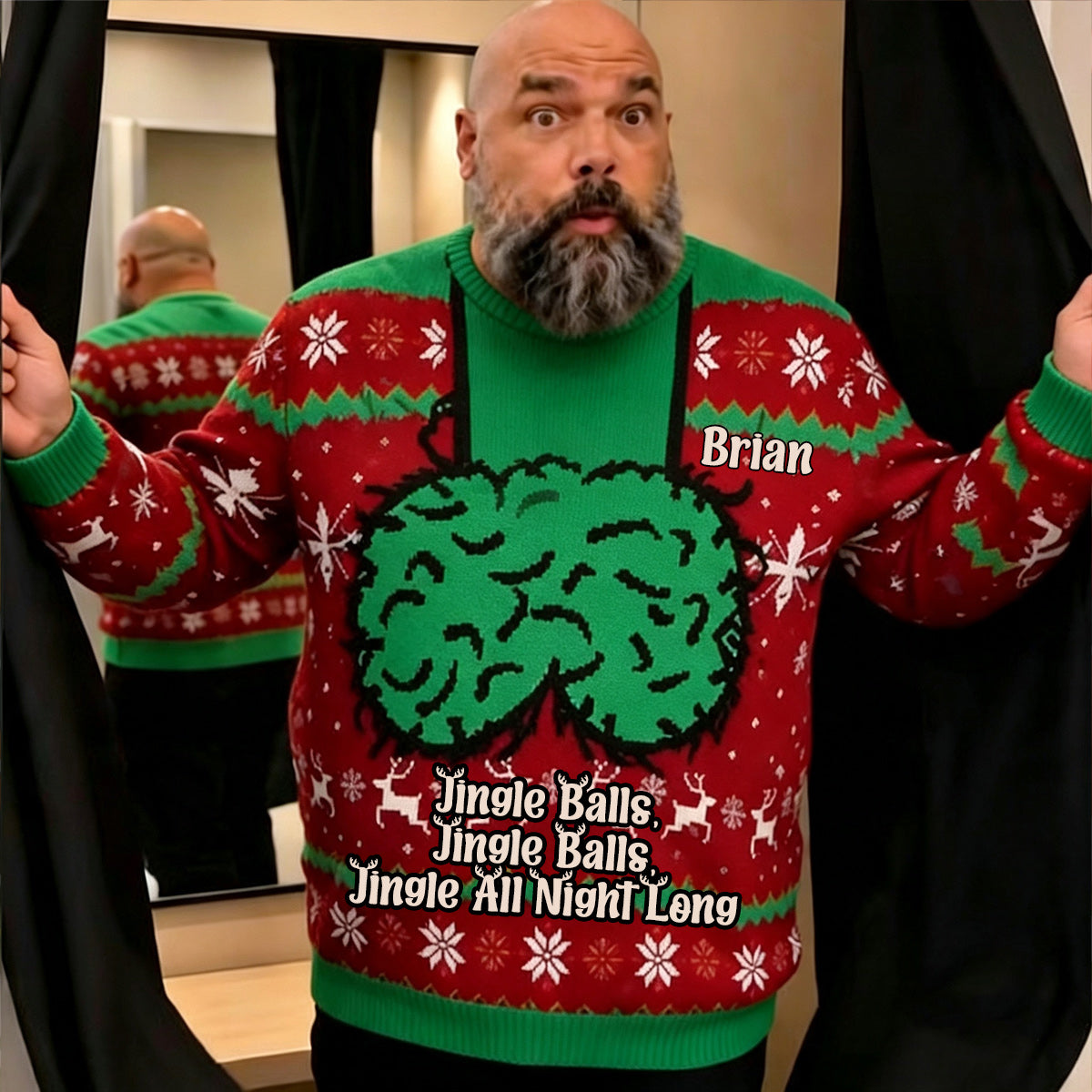 Jingle Balls - Pull moche épicé personnalisé pour couples