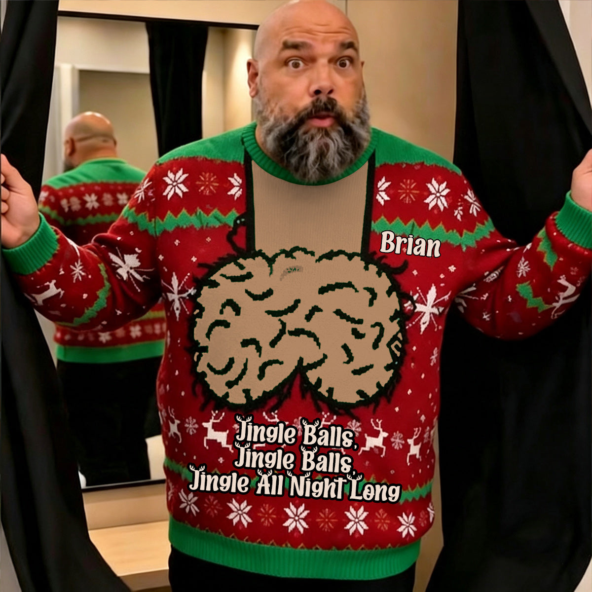 Jingle Balls - Pull moche épicé personnalisé pour couples