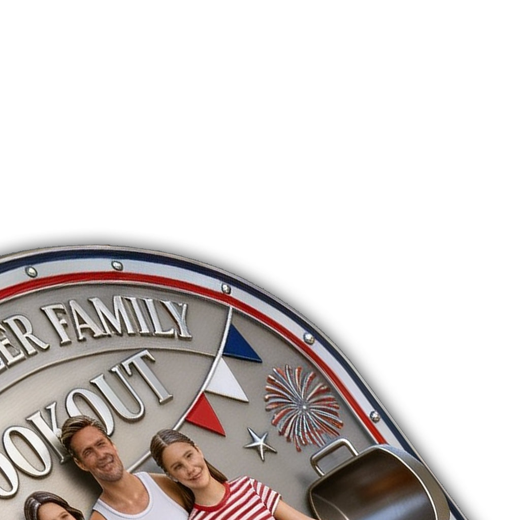 Panneau de barbecue familial du 4 juillet - Panneau en métal découpé personnalisé