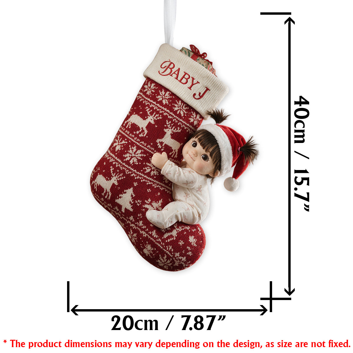 Little Christmas - Personalized Kid Shaped Christmas Stocking