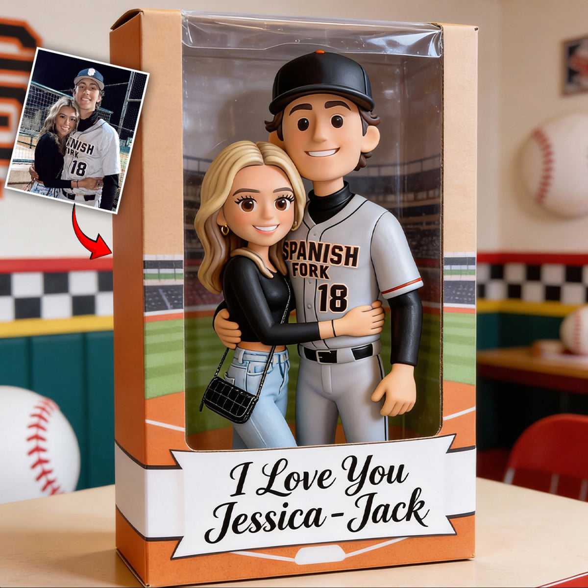 Passionné de baseball ? Plaque acrylique personnalisée en forme de balle sur mesure