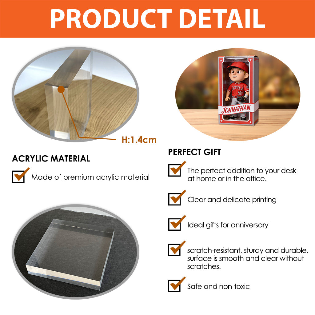 Passionné de baseball ? Plaque acrylique personnalisée en forme de balle sur mesure