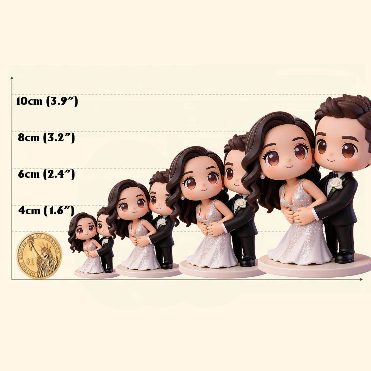 Cadeau pour elle, cadeau pour lui - Figurine 3D personnalisée pour couple