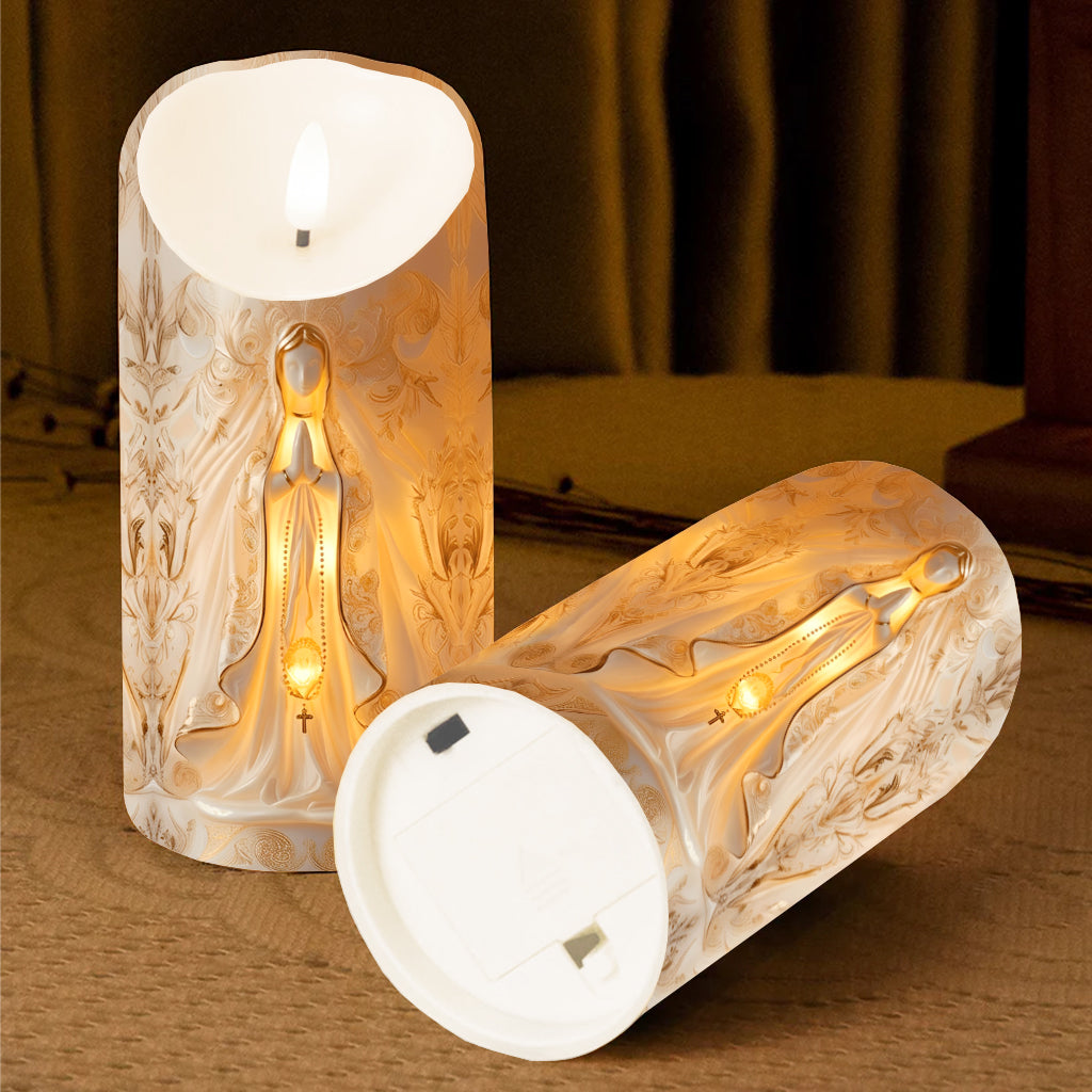 Our Lady - Personalized Christian Flameless Candle