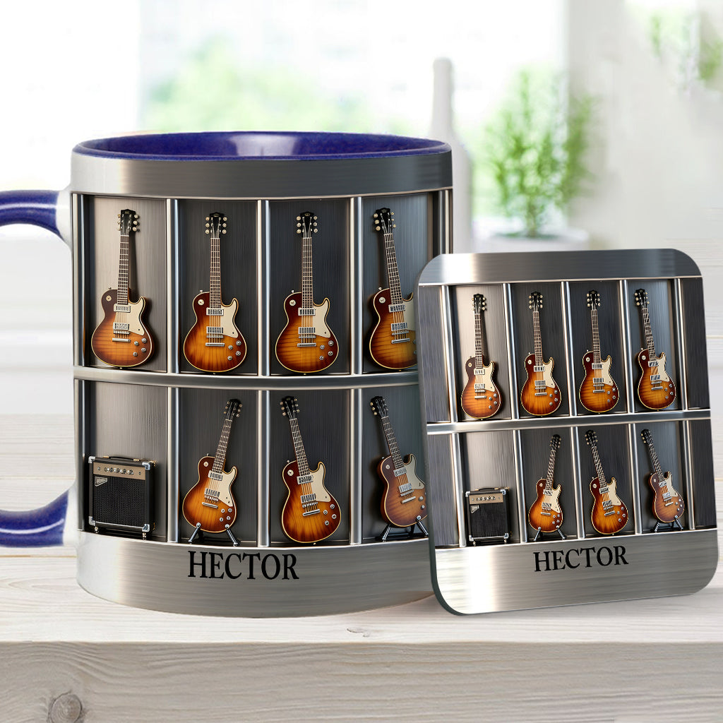 Mug et sous-verre personnalisés avec motif guitare - Guitariste