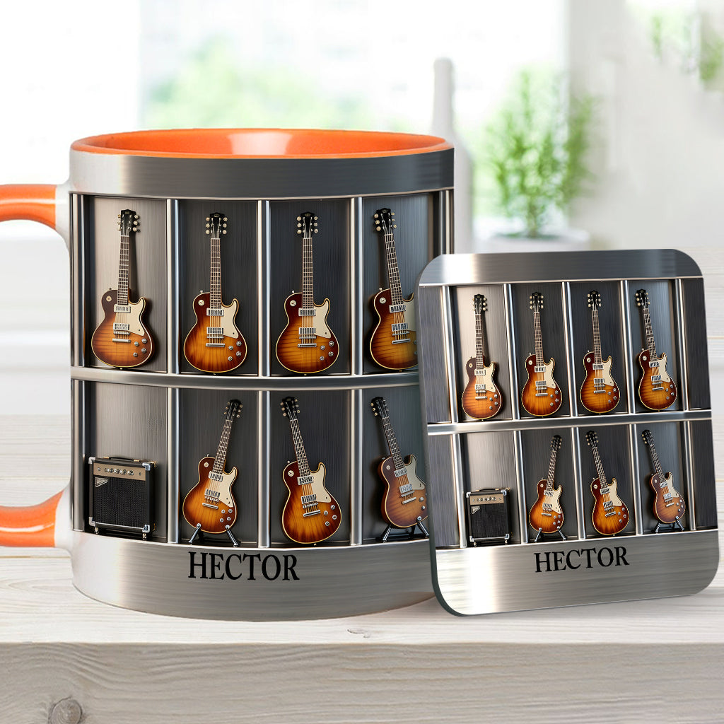 Mug et sous-verre personnalisés avec motif guitare - Guitariste