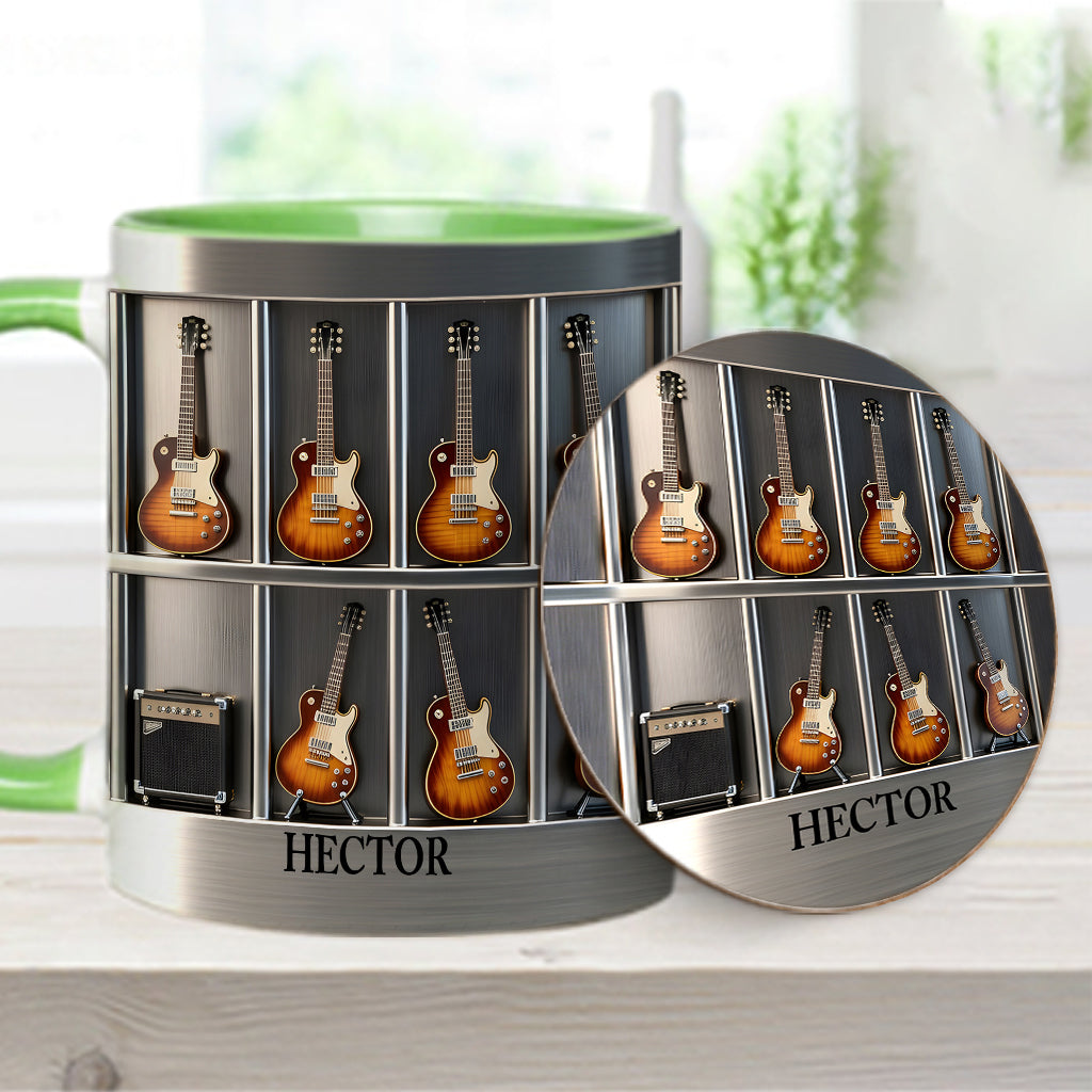 Mug et sous-verre personnalisés avec motif guitare - Guitariste