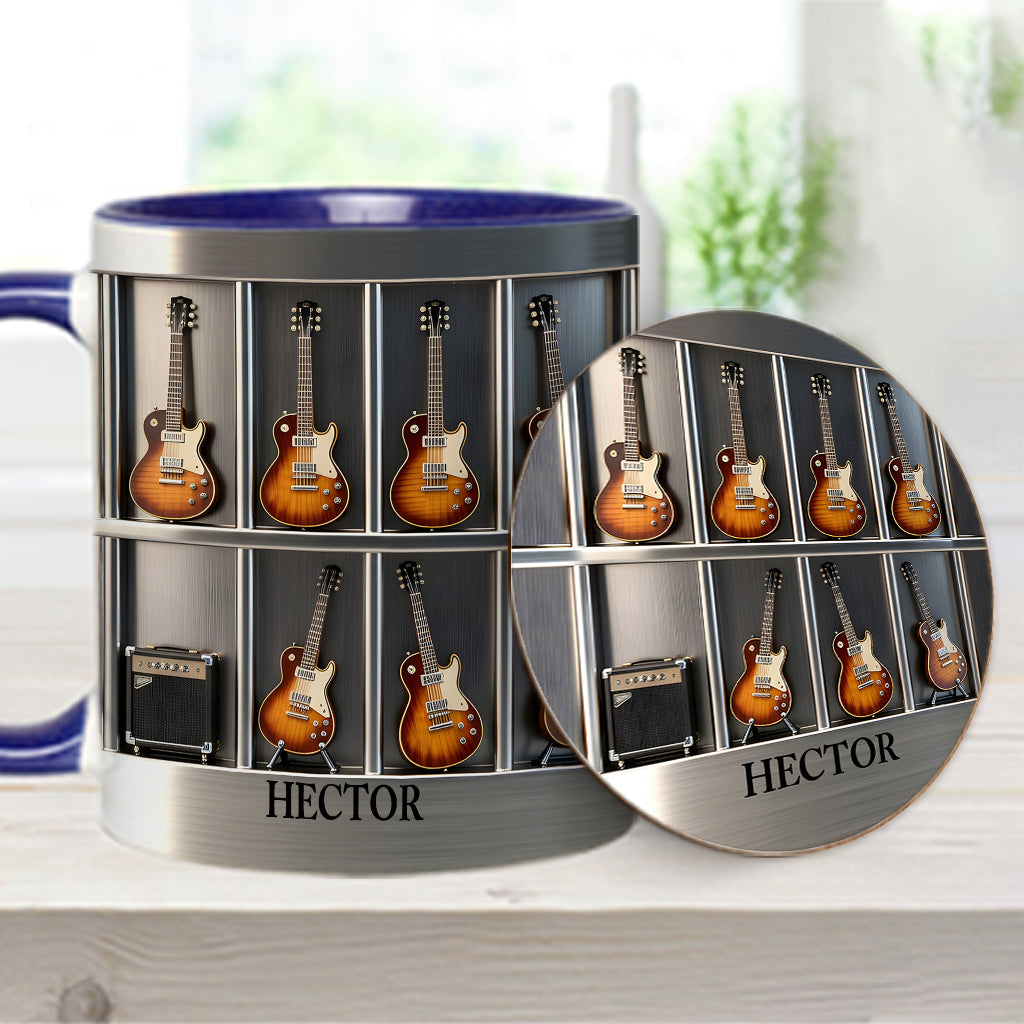 Mug et sous-verre personnalisés avec motif guitare - Guitariste