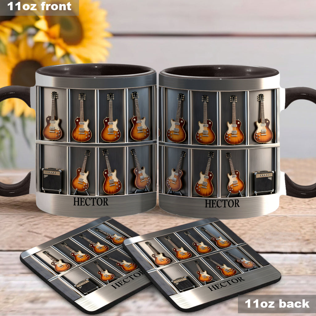 Mug et sous-verre personnalisés avec motif guitare - Guitariste