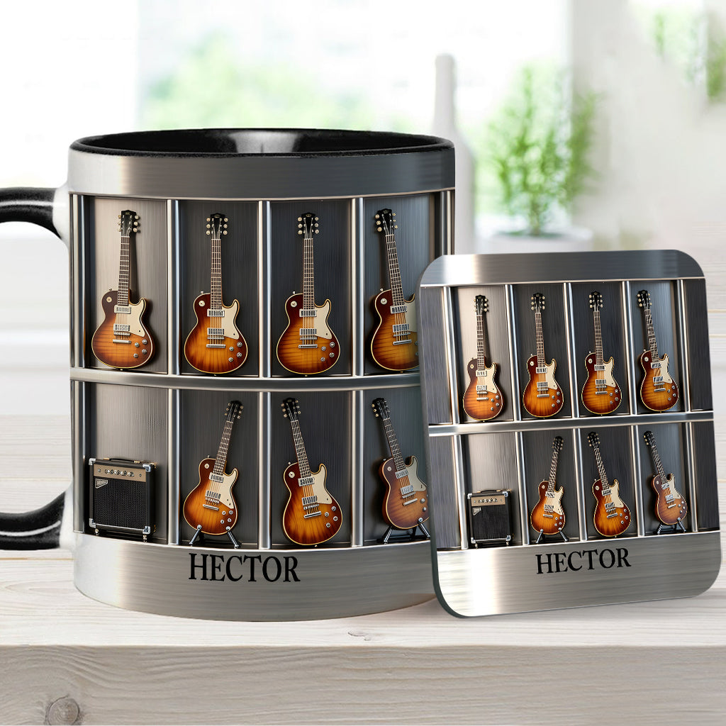 Mug et sous-verre personnalisés avec motif guitare - Guitariste