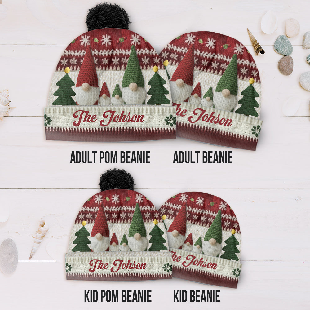Gnome Family Christmas - Personalized Family Beanie Hat