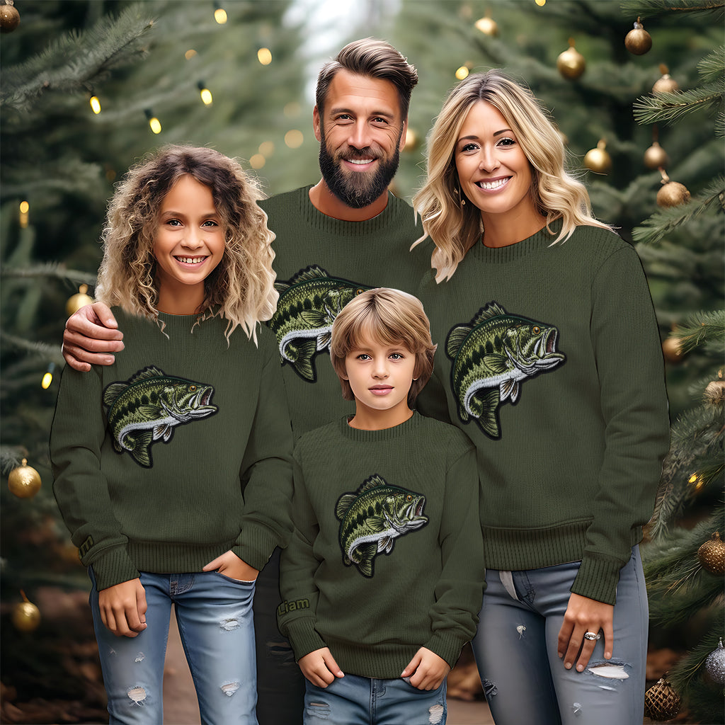 Love Fishing - Personalized Fishing Ugly Sweater