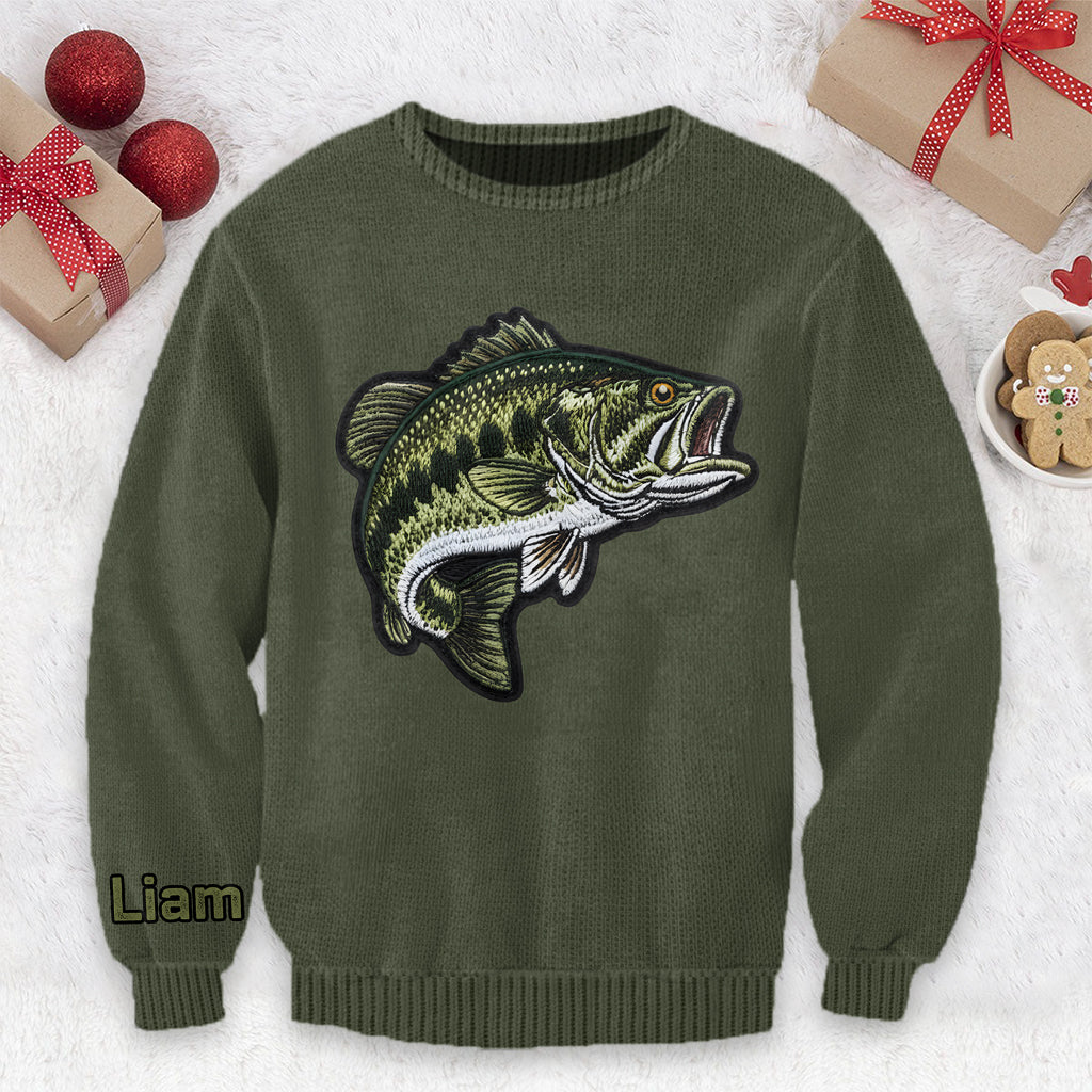 Love Fishing - Personalized Fishing Ugly Sweater
