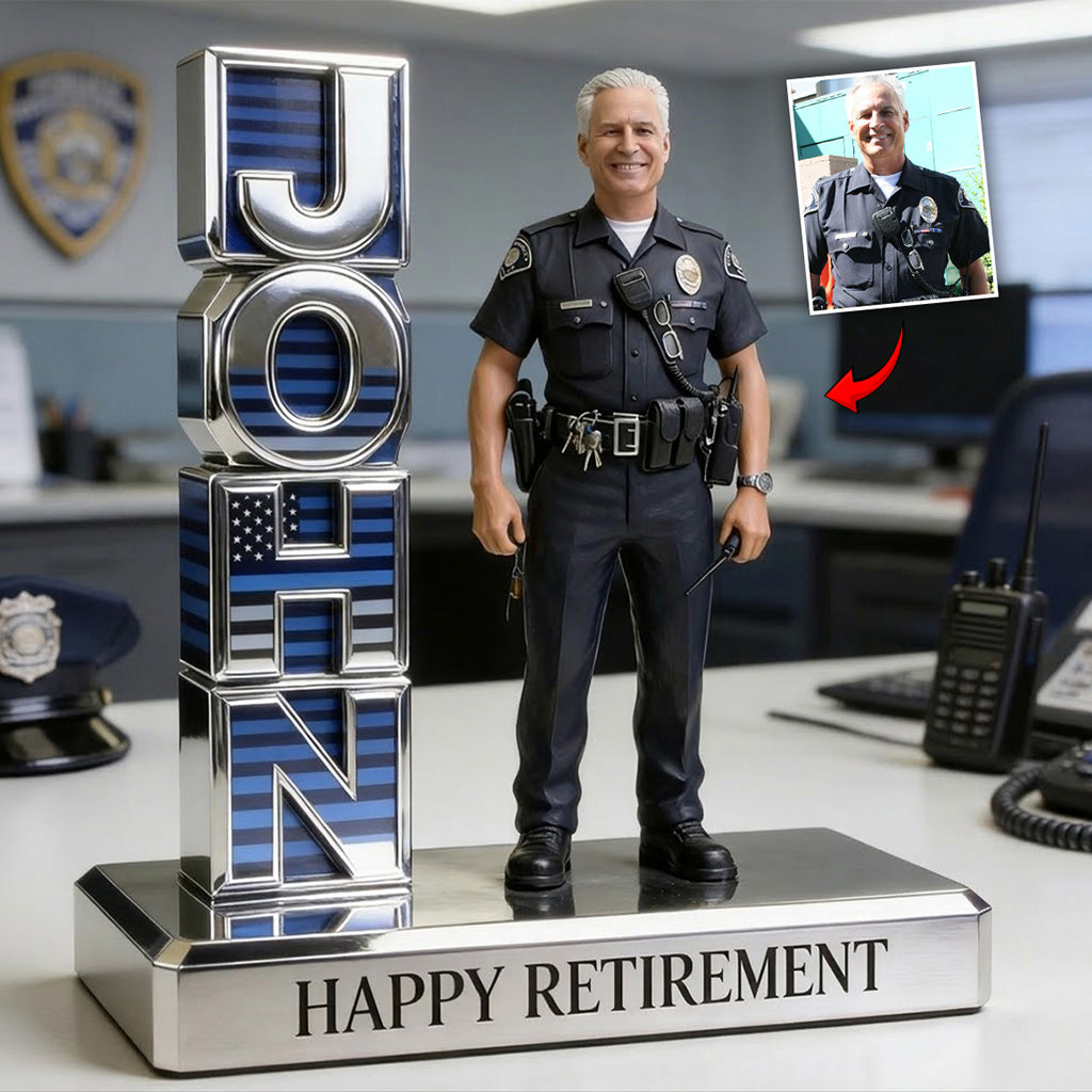 Custom Any Photo Police Desk Plate - Personalized Police Officer Custom Shaped Acrylic Plaque