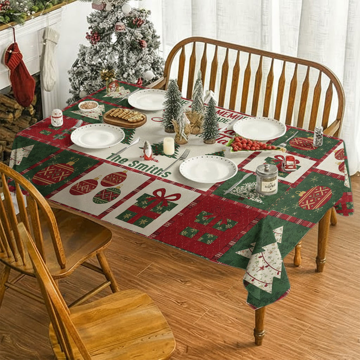 The Best Memories Are Made Gathered Around the Table - Personalized Family Table Cloth Cover