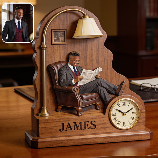Toute Photo - Cadeau Pour Lui - Horloge de Bureau Plaque Personnalisée
